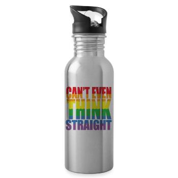 Pride LGBTQ Pride Regenbogen Pride Gay Pride Lgbtq - Trinkflasche mit integriertem Trinkhalm - Lightsilver - Rechts