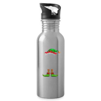 I'm The Mama Elf Shirt Matching Family Christmas - Water bottle with straw - silver - Right
