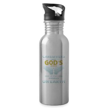Caregivers Are God's Way Of Putting Angels On Eart - Trinkflasche mit integriertem Trinkhalm - Lightsilver - Rechts