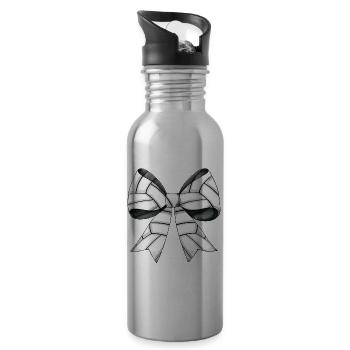 Coquette Schleife Volleyball Muster Mothers Day - Trinkflasche mit integriertem Trinkhalm - Lightsilver - Rechts