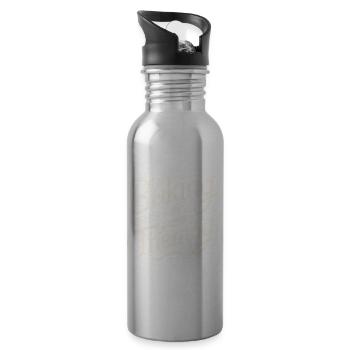 Backen ist meine Therapie - Trinkflasche mit integriertem Trinkhalm - Lightsilver - Rechts