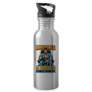 Physical Therapist Muscles In Healthcare Worker - Trinkflasche mit integriertem Trinkhalm - Lightsilver - Rechts