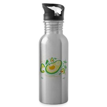 Ja, ich bin fett, aber ich bin gut fett - Trinkflasche mit integriertem Trinkhalm - Lightsilver - Rechts