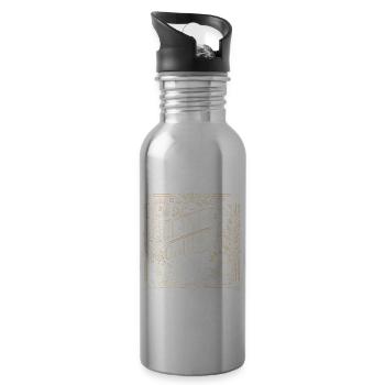 Pflanzen Sie einen Garten Ernten Sie das Glück - Trinkflasche mit integriertem Trinkhalm - Lightsilver - Rechts