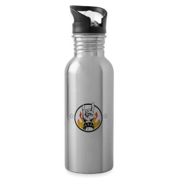 1975 Geburtstag, rockt alles, 50. Geburtstag - Trinkflasche mit integriertem Trinkhalm - Lightsilver - Rechts
