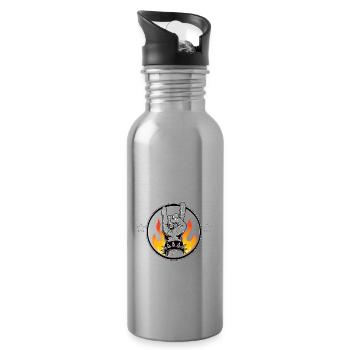 1992 Geburtstag, rockt alles - Trinkflasche mit integriertem Trinkhalm - Lightsilver - Rechts
