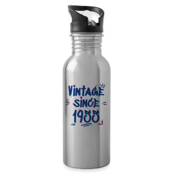 Vintage Since 1955 Graffiti Glitch 70ème anniversaire - Gourde avec paille intégrée - argent clair - Droite