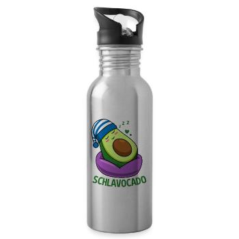Schlavocado Sleep Outfit Pajamas Avocado Sleep - Water bottle with straw - silver - Right
