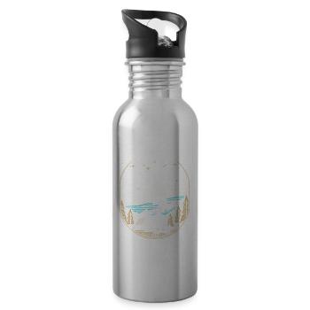 Die besten Erinnerungen werden beim Camping - Trinkflasche mit integriertem Trinkhalm - Lightsilver - Rechts