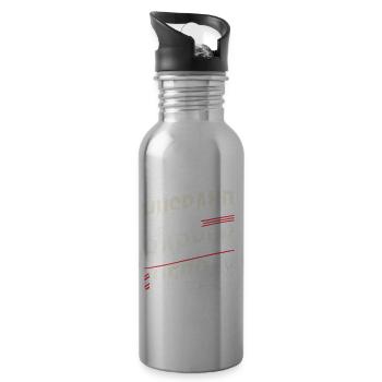 Ehemann Papa Friseur Held - Trinkflasche mit integriertem Trinkhalm - Lightsilver - Rechts