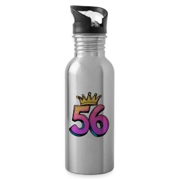 56 Number Krone - Water bottle with straw - silver - Right