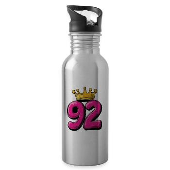92 Number Krone - Water bottle with straw - silver - Right
