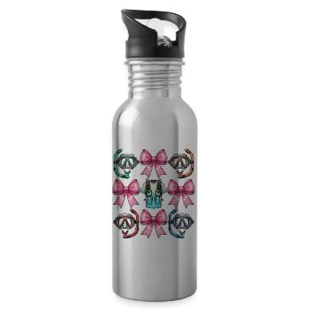 Coquette Bow Schnorcheln Schnorchel Mütter Tag - Trinkflasche mit integriertem Trinkhalm - Lightsilver - Rechts