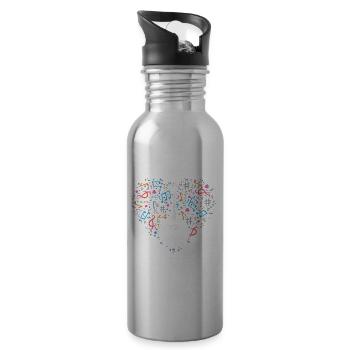 Mandoline, Weil Normale Gitarren Langweilig Sind - Trinkflasche mit integriertem Trinkhalm - Lightsilver - Rechts