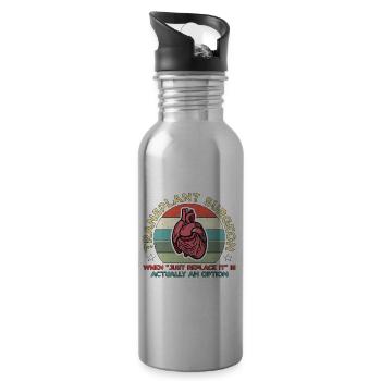 Transplant Surgeon When Just Replace Surgical Tech - Trinkflasche mit integriertem Trinkhalm - Lightsilver - Rechts