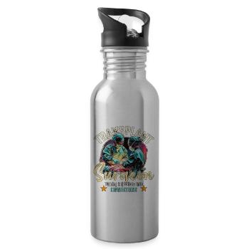 Transplant Surgeon Turning Surgical Tech Physician - Trinkflasche mit integriertem Trinkhalm - Lightsilver - Rechts