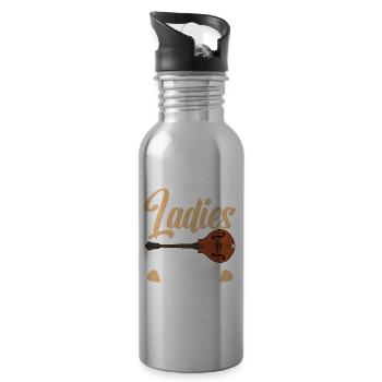 Ladies love me for my finger skills. - Water bottle with straw - silver - Right