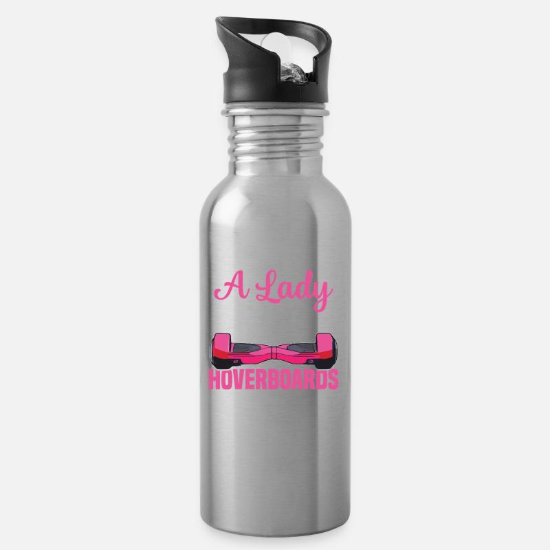 Eine Dame Diskutiert Nie, Wie Viele Hoverboards - Trinkflasche mit integriertem Trinkhalm - Lightsilver