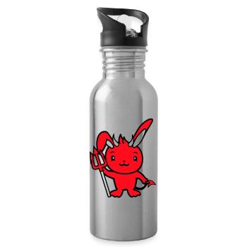 Bunny Devil Démon Mal Satan Enfer Trident Costume - Gourde avec paille intégrée - argent clair - Droite