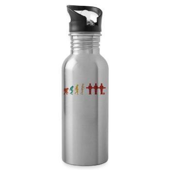 Tischkicker Evolution Kicker Geschenk Tischfußball - Trinkflasche mit integriertem Trinkhalm - Lightsilver - Rechts