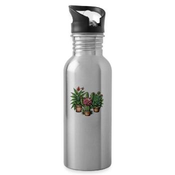 Desert Garden Trio - Water bottle with straw - silver - Right
