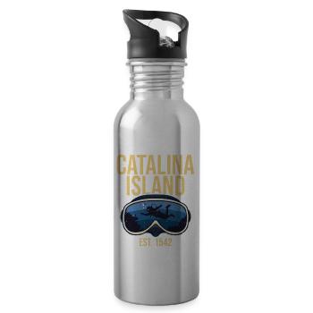 Catalina Island Birthday Crew - Trinkflasche mit integriertem Trinkhalm - Lightsilver - Rechts