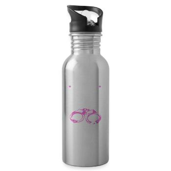 future correctional officer wife Design - Water bottle with straw - silver - Right