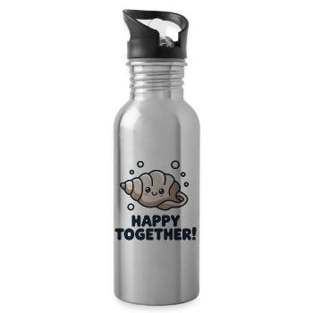 GEMEINSAM GLÜCKLICH - Trinkflasche mit integriertem Trinkhalm - Lightsilver - Rechts