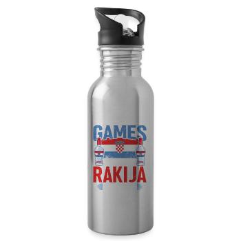 C’est tout le plaisir et les jeux jusqu’à la rakija - Gourde avec paille intégrée - argent clair - Droite