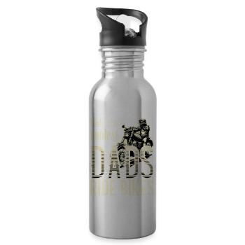 Coolest Dad's Ride Bikes - Water bottle with straw - silver - Right