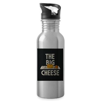 The Big Cheese Humor Design - Trinkflasche mit integriertem Trinkhalm - Lightsilver - Rechts