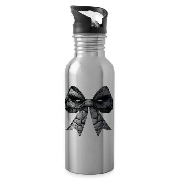 Coquettish Bow Golem Jewish Folklore Jew Mom - Water bottle with straw - silver - Right