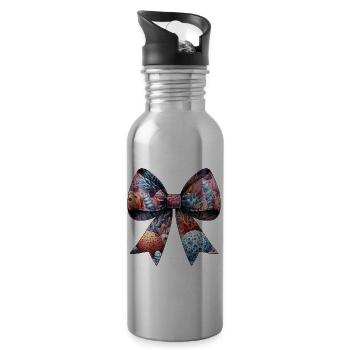 Coquette Bogen Korallenriff Meer Ozean Muster - Trinkflasche mit integriertem Trinkhalm - Lightsilver - Rechts