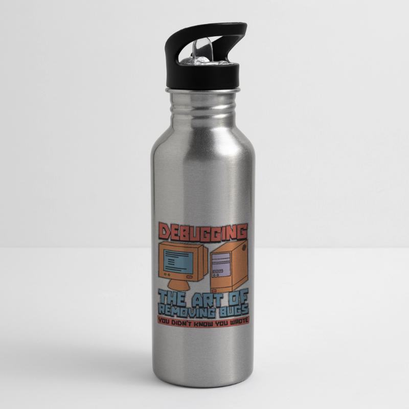 Coder Debugging The Art Of Removing Bugs Developer Water bottle with straw