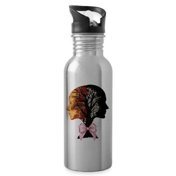 Coquette Bow Généalogie ADN Arbre - Gourde avec paille intégrée - argent clair - Droite