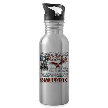 1947 frei geboren - 78 Jahre Patriot Pride - Trinkflasche mit integriertem Trinkhalm - Lightsilver - Rechts