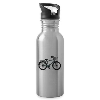 Mon vélo est mon thérapeute Vélo deux roues - Gourde avec paille intégrée - argent clair - Droite