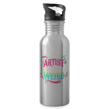 Ich bin ein Künstler Ich bin von Natur aus seltsam - Trinkflasche mit integriertem Trinkhalm - Lightsilver - Rechts