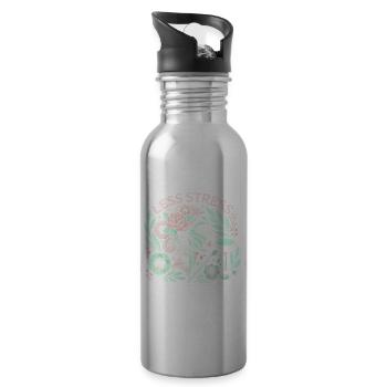 Weniger Stress mehr Gesichtsbehandlungen - Trinkflasche mit integriertem Trinkhalm - Lightsilver - Rechts