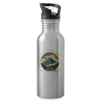 Harz I Brocken Brockenbahn Walpurgis Motiv für - Trinkflasche mit integriertem Trinkhalm - Lightsilver - Rechts
