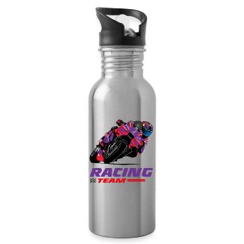 Motorcycle Racing - Superbike - Water bottle with straw - silver - Right