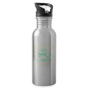 Weil ich Nähen gesagt habe - Trinkflasche mit integriertem Trinkhalm - Lightsilver - Rechts