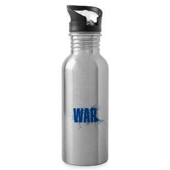 STOP WAR – NO WAR – PEACE – National Colors Israel - Water bottle with straw - silver - Right