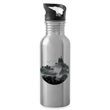 Historical Castle Temple Knights History Teacher - Trinkflasche mit integriertem Trinkhalm - Lightsilver - Rechts