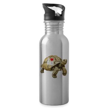 Show your love for dad at Turtle Speed - Water bottle with straw - silver - Right