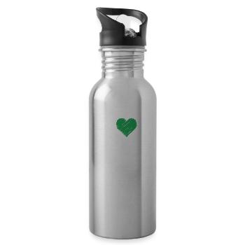 Mönchengladbach Geschenk Herren Hooligan Ultras - Trinkflasche mit integriertem Trinkhalm - Lightsilver - Rechts
