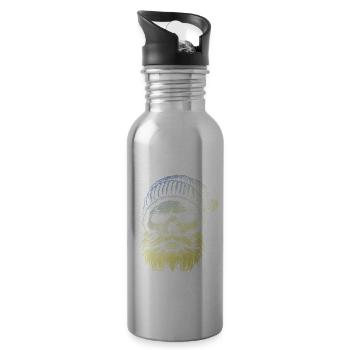 Holzfäller Skull - Trinkflasche mit integriertem Trinkhalm - Lightsilver - Rechts