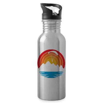 Paragliding Skydive - Water bottle with straw - silver - Right