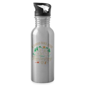 Eine gute Fahrradtour macht alles wieder gut - Trinkflasche mit integriertem Trinkhalm - Lightsilver - Rechts