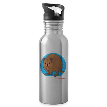 Quokka Kurzschwanzkänguru Quokkas Geschenke - Trinkflasche mit integriertem Trinkhalm - Lightsilver - Rechts